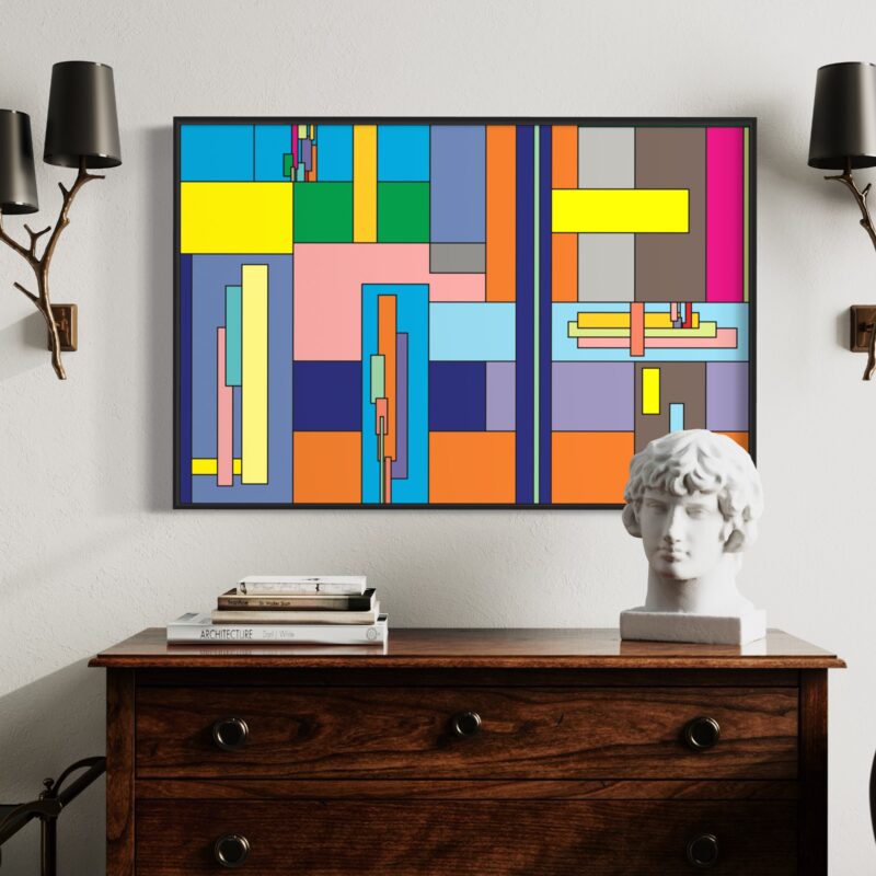 The Fine Lines of Our Lives#1 | Colorful Line Art | Wall Art Prints | Printable Wall Art | Geometric Abstract Art | Colorful Rectangle Art