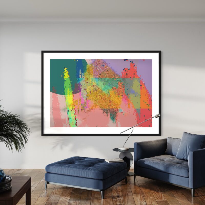 Abstract Printable Wall Art, Printable Wall Decor/Art, Vibrant, Glitch, Home Office Decor, Digital Download, Art Prints