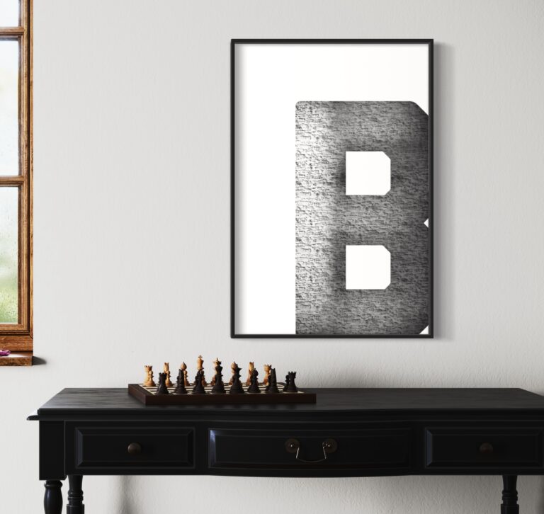 Hot Wall Art Prints, Letter B Poster, Preppy Room Decor, Pattern Wall Art, Dorm Room Decor, Teen Man Room Decor, Initial, Girly Wall Art