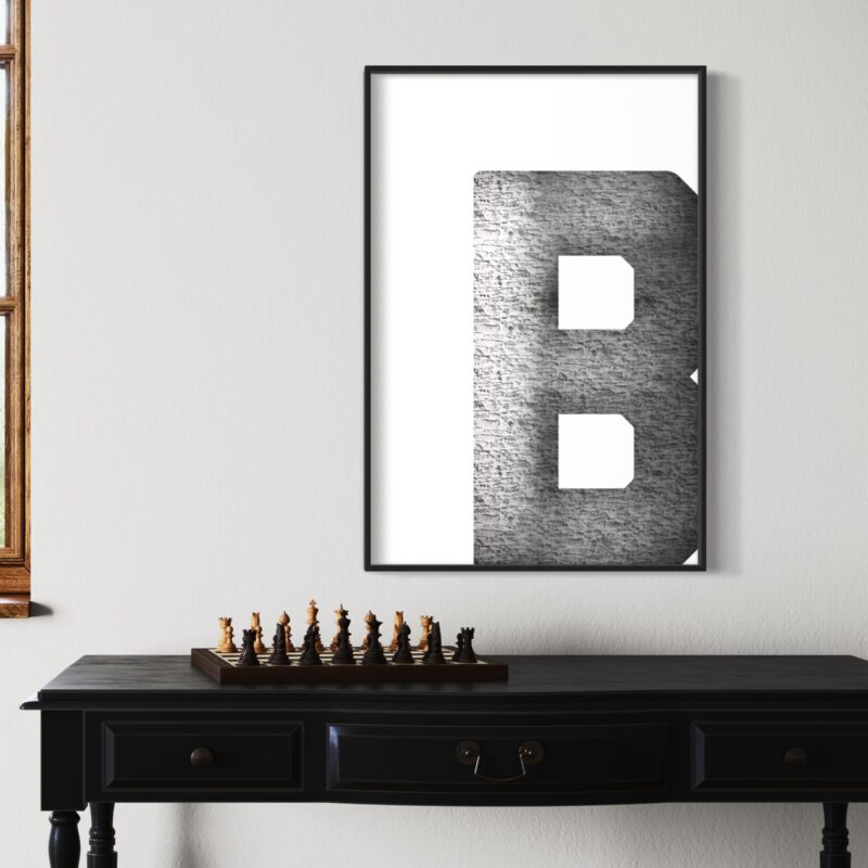 Hot Wall Art Prints, Letter B Poster, Preppy Room Decor, Pattern Wall Art, Dorm Room Decor, Teen Man Room Decor, Initial, Girly Wall Art