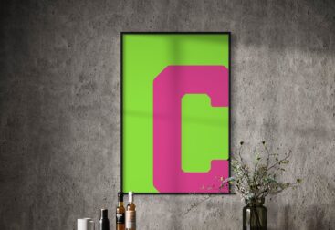 Alphabet Letters for Wall Art - Single Letter C Art - C Capital Letter Print - Initial Print for Nursery - Green and Pink Wall Art